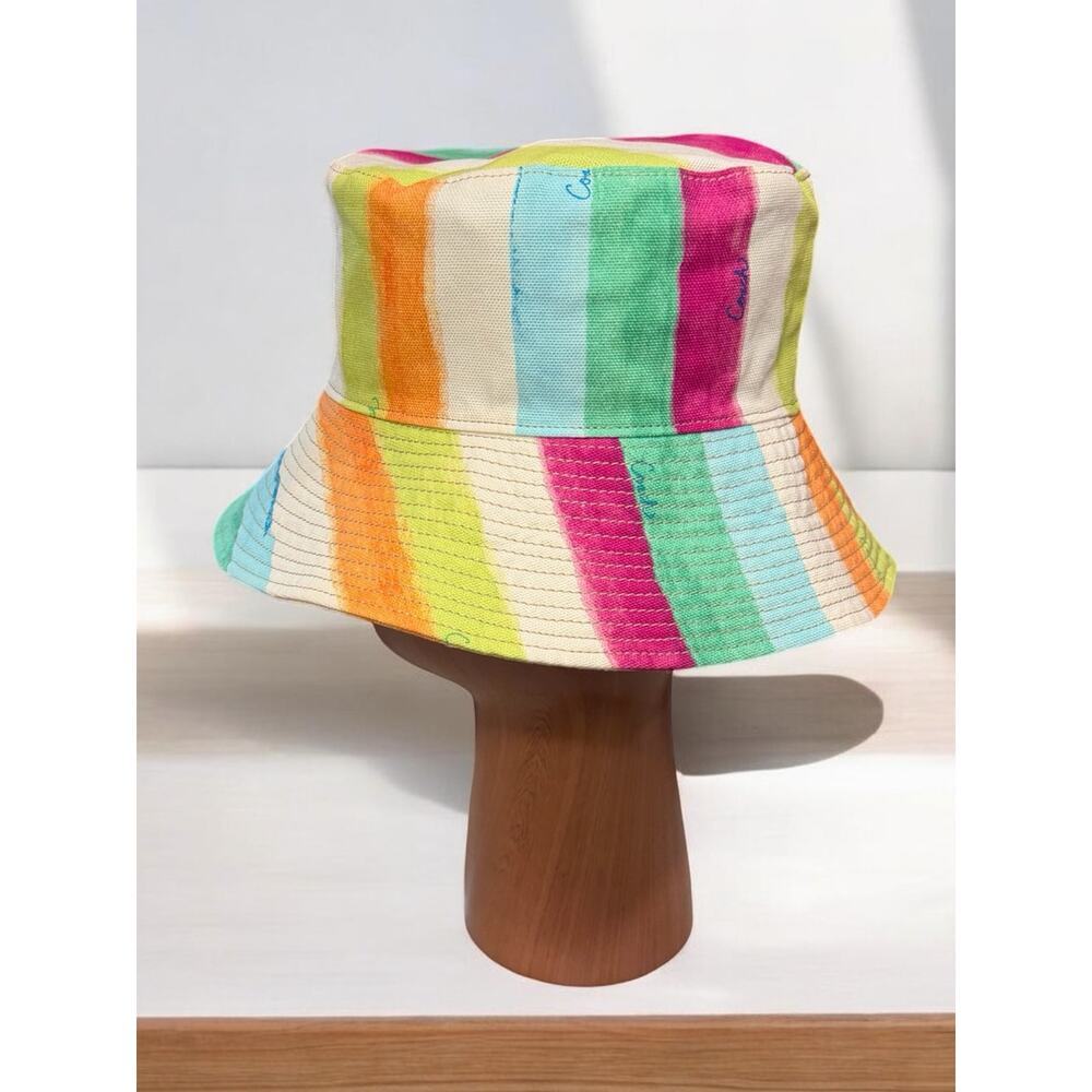Y2K Coach Hamptons Watercolor Striped Sunhat Size P/S - Picture 2 of 7